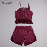 Elegant Satin & Lace Two-Piece Set
